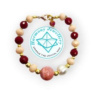 Czech Glass, Pearl, Quartz clasp bracelet